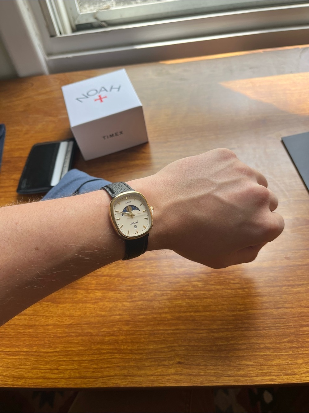 Timex x Noah Moonphase Watch Gold with Black Strap
